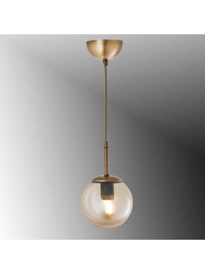 TT604-1-FULLESK Tt Aydınlatma Eskitme Kaplama Tijli Glop Camlı Tekli Avize