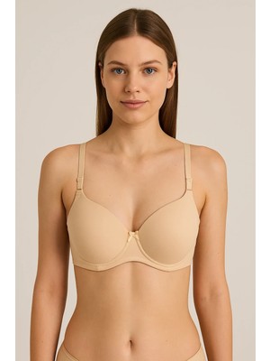 1101 Ebru Silikonlu Desteksiz Sütyen 6lı Paket Ten