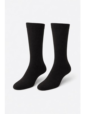 Dündar Çorap 9518 Dündar Erkek Havlu Asker Çorabı 12LI Siyah