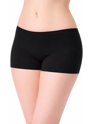 0154 Tutku Kadın Boxer Şort 6lı Siyah