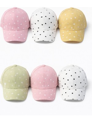 P-Y25140-03 Kitti 1-3 Kelebek Desenli Bebe Kız Şapka 6lı