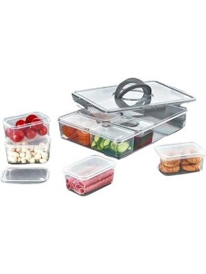 Data Store 8'li Saklama Kabı Seti, Kahvaltılık Taşıma Kutulu ve Düzenleyici, Buzdolabı Organizeri ve Piknik Için Ideal, Çok Amaçlı Saklama Çözümü (Beyaz)