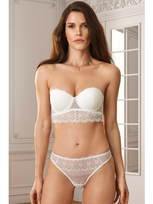 Pierre Cardin Pıerre Cardın 4683 Pisa Push Up Kap Straplez Sütyen Takımı Koyu Kırmızı Kadın İç Giyim Seti