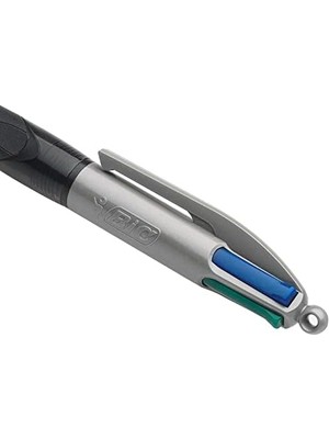 Data Store 4 Colours Grip Pro Tükenmez Kalem 12'li Kutu, Kauçuk Tutacak, 1.0mm Uç, Tek Kalemde Mavi, Kırmızı, Yeşil ve Siyah Renkler