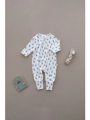 Oh la la Koala For Little Ones Zürafa Baskılı Calmy Serisi Kendinden Patikli Tulum