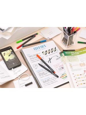 Data Store Grip Finepen Ince Keçe Uçlu Kalem Seti, 15’li, 0.4 Mm, Metal Destekli Uç, Ergonomik Gövde, Cetvel ve Şablon Uyumlu, Özel Kutulu