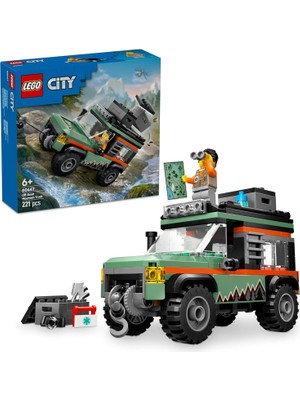 Data Store City 4x4 Arazi Dağ Arabası 60447-6 Yaş ve Üzeri Çocuklar Için Yaratıcı Oyuncak Yapım Seti, Doğum Günü Hediyesi (221 Parça)