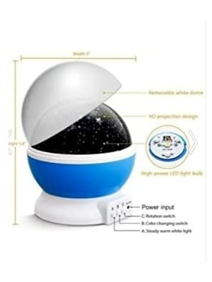 Data Store Star Renkli Yıldızlı Gökyüzü Projeksiyon Gece Lambası - Mavi
