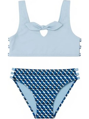 Kız Çocuk Seageo Desenli Bikini Takımı Mavi