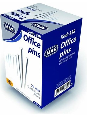 Data Store Toplu Iğne 500 Gram Nikelli 28 Milimetre