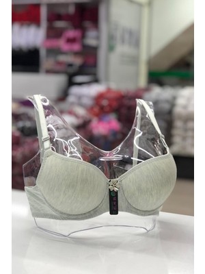 1101 Ebru Silikonlu Desteksiz Sütyen 6lı Paket Yeşil