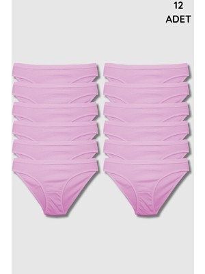 5001 Gümüş Kadın Bikini Kom 12LI Paket Pembe