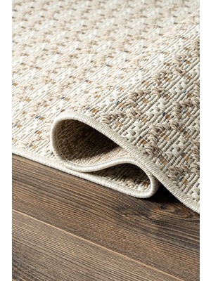 Tiora TI006A Krem Jüt Halı Naturel Sisal Örme Hasır Modern Yıkanabilir Dayanıklı Tozu Yok