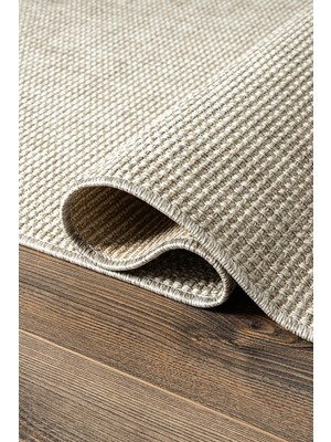 Tiora TI003A Gri Jüt Halı Naturel Sisal Örme Hasır Modern Yıkanabilir Dayanıklı Tozu Yok