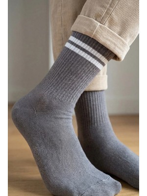 Katia & Bony Erkek Şeritli Soket Çorap Antrasit