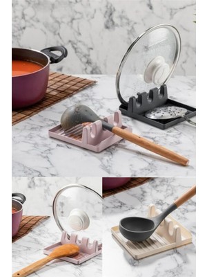 Mikasso Kaşıklık Kepçelik Kapak Tutucu Düzenleyici Mutfak Tezgah Üstü Organizer Belirtilmemiş Çok Renkli