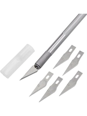Mikasso Design Knife Tasarım Hobi Kretuar Bıçağı 5 Uç Yedekli Set