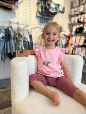 GMG Collection Baby Cherry Desenli Tayt Tişört 2'li Takım