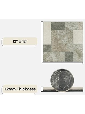 Data Store Furnishings FTVGM32720 Vinil, 30,5 x 30,5 x 1,2 Mm, Antik Bej