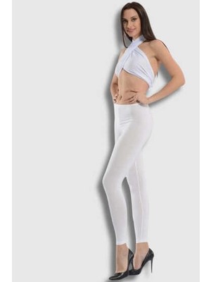 Vogsign 313 Viskon Incebel Bel Uzun Düz Tayt 6lı Paket Beyaz