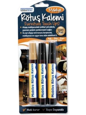 Mikasso 3 Lü Set Kahve Rengi Tonları Açık Orta Koyu Mobilya Rötüş Kalemi