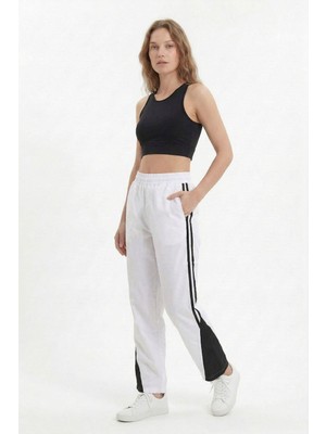 Rays 1604 Yan Şeritli Paça Lastik Eşofman Beyaz