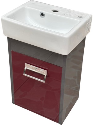Akademik Mimarlık Turkuaz Turkuaz Banyo ve Tuvalet Mini Lavabo 28*37.5 cm (Banyo Dolabı Dahil)