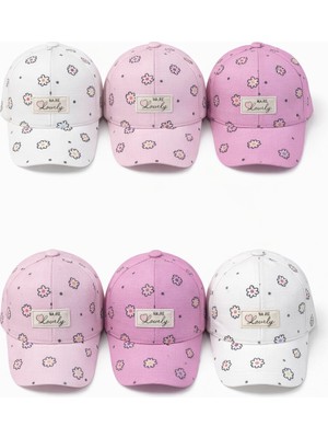 P-Y26240-03 Kitti 5-8 Papatya Baskılı Kız Şapka 6lı