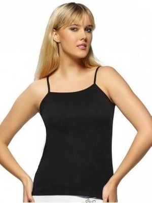 4047 Gümüş Kadın Elastan Ip Askılı 6lı Paket Siyah