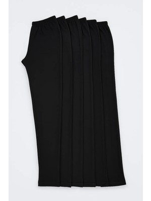 Atilla Çelik Örme Şardonlu Tayt 6lı Paket Siyah