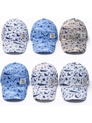 P-Y26250-10 Kitti 5-8 Balina Desenli Erkek Şapka 6lı