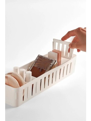 Mikasso 1 Adet Orta Boy Ayarlanabilir Beyaz Plastik Organizer & Çekmece Düzenleyici Plastik Beyaz Tr