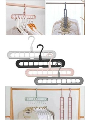 Mikasso 3 Adet Sihirli Elbise Askısı 9 Gözlü Akıllı Askı Sihirli Plastik Çok Renkli