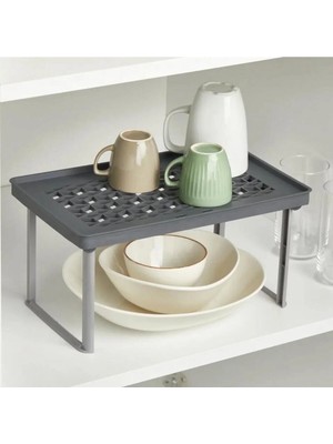 Mikasso Raf Yükseltici- Dolap Içi Düzenleyici Gri Plastik 10 x 15 Gri Tr