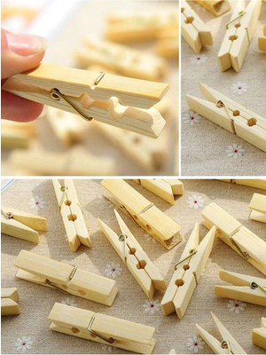 Mikasso 20'li Ahşap Çamaşır Mandalı 2 Cn