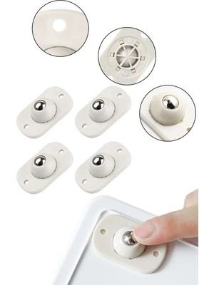 Mikasso 4lü Mini Tekerlekli Mobilya Kaydırma Aparatı Beyaz Eşya Kaydrıma Aparatı Bilyeli Teker Mini Tekerlek