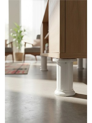 Mikasso Ayarlanabilir 4'lü Mobilya Ayağı | Abs Kompozit Ayarlı Baza Ayağı | Dolap – Koltuk – Masa Uyumlu Bey