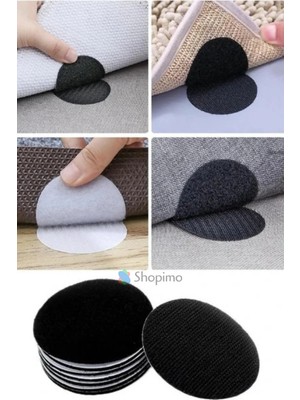 Mikasso Halı Kilim Koltuk Örtüsü Oto Araç Paspas Sabitleyici Kaydırmaz Cırt Yapışkanlı Ped (10 Adet) Siyah