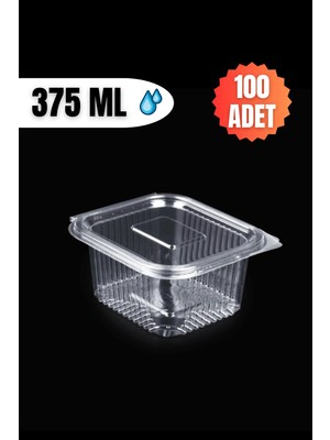 Mikasso Plastik Kapaklı Kullan At Saklama Kabı Sızdırmaz Kap 375 ml 100 Adet Plastik Turuncu