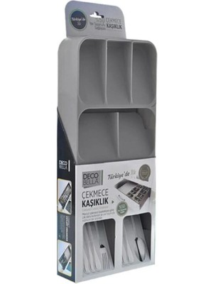 Mikasso 9 Bölmeli Çekmece Kaşıklık Plastik Gri