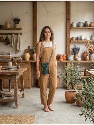 Lilys Gerçek Deri Yeşil  Telefonluk/ Çanta (17CMX10CMX4CM)