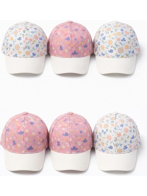 P-Y26140-05 Kitti 1-4 Çiçek Desenli Kız Şapka 6lı