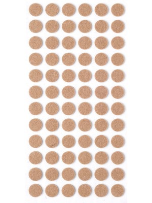 Mikasso 72 Adet Yapışkanlı Sandalye, Masa, Koltuk Altı Parke Koruma Keçesi, Yuvarlak, 1,5 cm Çok Renkli