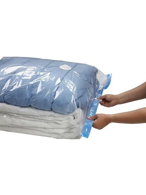 Mikasso (1 Adet)(Mega Jumbo Boy) 90 cm x 120 cm Çift Kişilik Yorgan Vakumlu Poşet Vakumlu Hurç Plastik 90 x