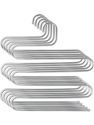 Mikasso 5 Adet Metal Pantolon Eşarp Askısı 5 Katlı 5 Adet Askı Metal Bej Tr