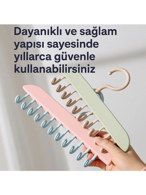 Mikasso Çok Amaçlı Kancalı Yapışkanlı Askı Portatif Askı 8 Kancalı Mutfak Banyo Dolap Içi Plastik Çok Renkli