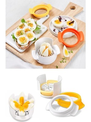 Mikasso Paslanmaz Çelik Haşlanmış Yumurta Dilimleyici Doğrama Dilimleme Kesme Kesici Pratik Mutfak Aparatı P