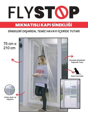 Mikasso Mıknatıslı Balkon Kapı Sinekliği 75 x 210 cm Tül