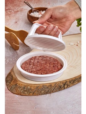 Mikasso Hamburger ve Köfte Kalıbı Şekillendirici Pratik Köfte Yapma Aparatı 2 Adet Plastik