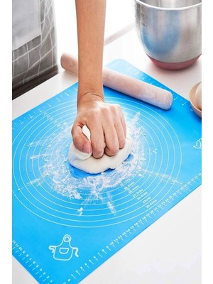 Mikasso Silikon Hamur Matı Ölçülü Isıya Dayanıklı Hamur Yoğurma Açma Matı Renkli Mutfak Pasta Fırın Altlığı